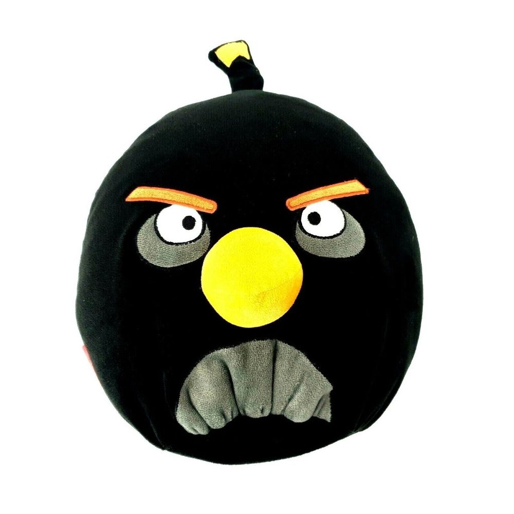 Angry Birds Black Bomb Large Plush 13" Stuffed Animal Pillow Sanitized Clean